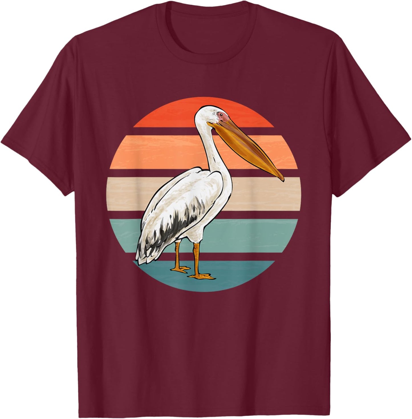 Pelican Bird Retro Vintage Pelican T-Shirt - T-Shirt | Maroon