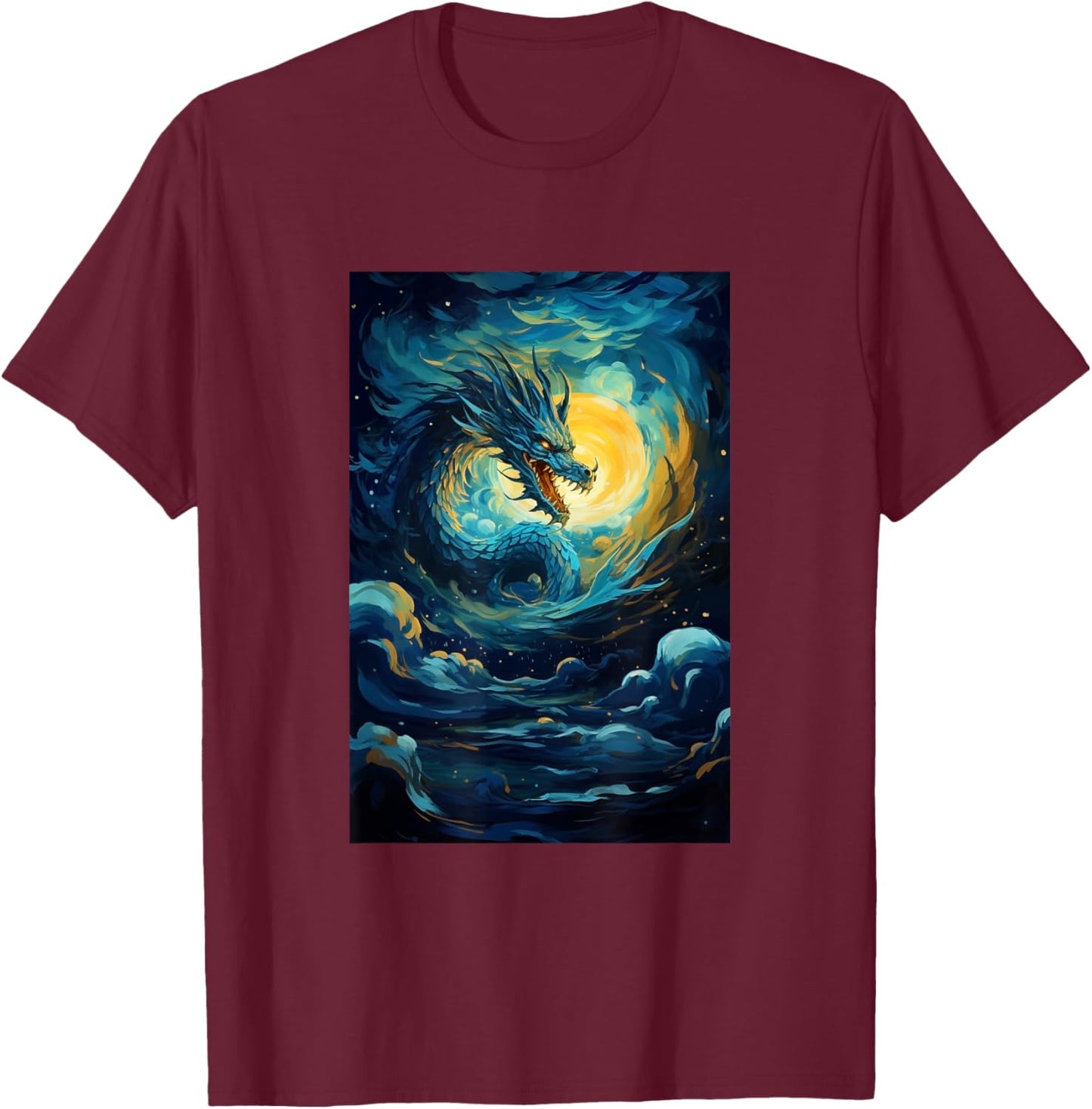 Dragon Fantasy Medieval T-Shirt - T-Shirt | Maroon