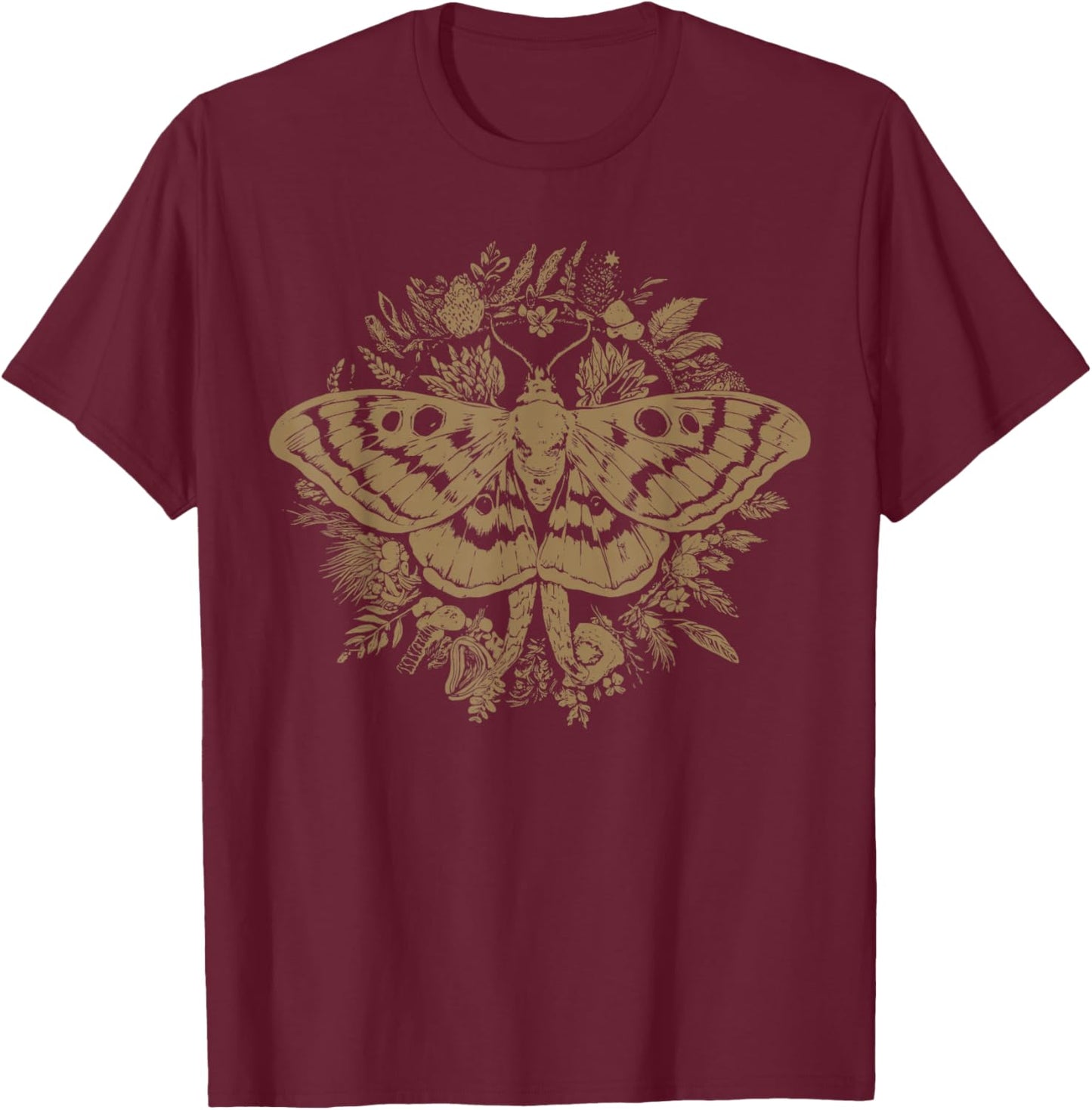 Butterfly Grunge Fairycore Therian Cute Moth Aesthetic T-Shirt - T-Shirt | Maroon