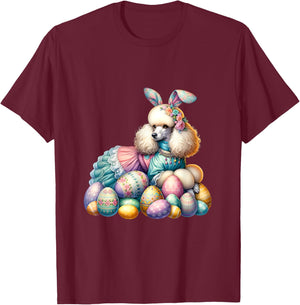 Funny Easter Day Poodle Bunny Costume T-Shirt - T-Shirt | Maroon