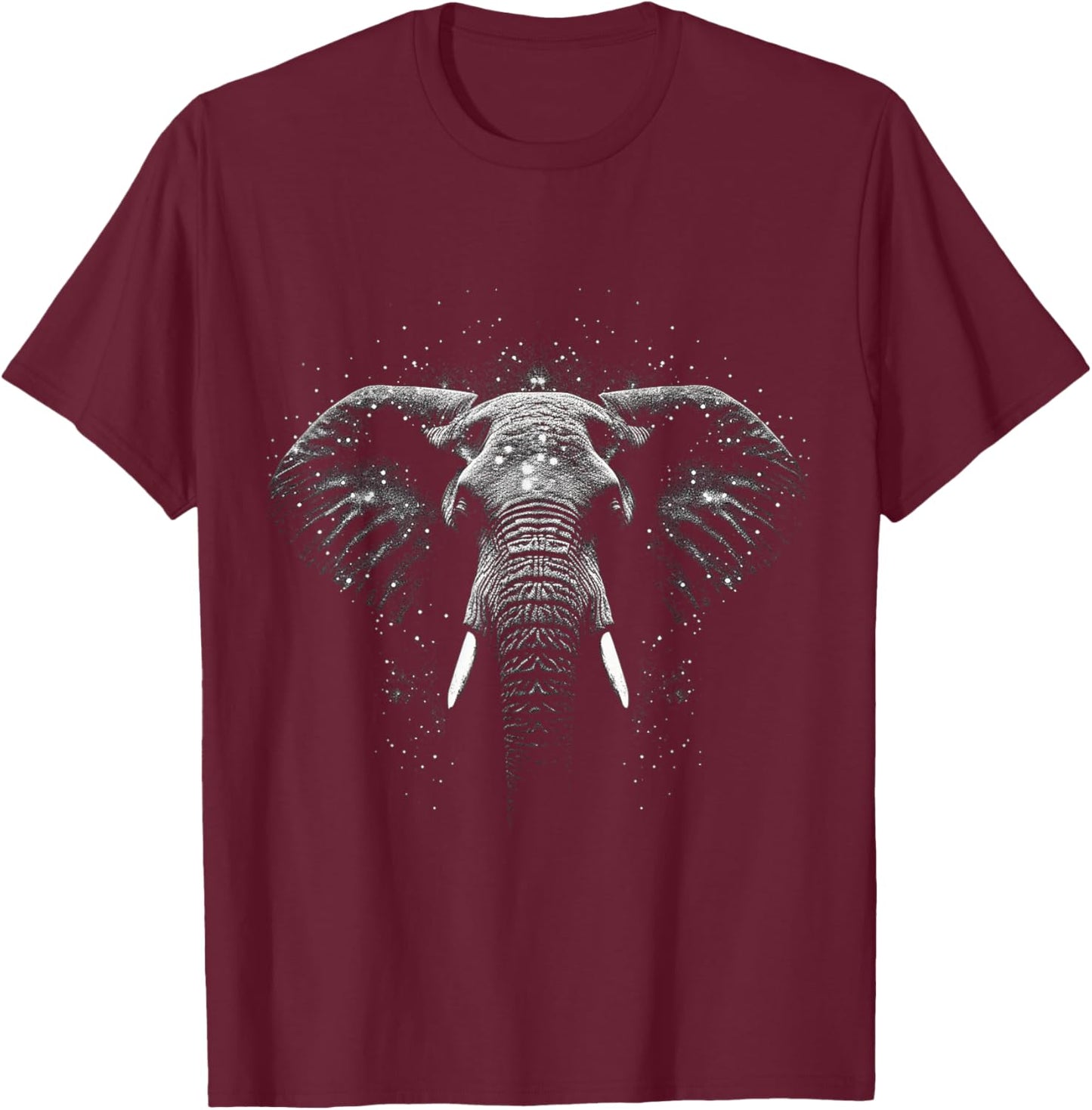 Elephant Drawing Animal Art Portrait Graphic Elephant T-Shirt - T-Shirt | Maroon