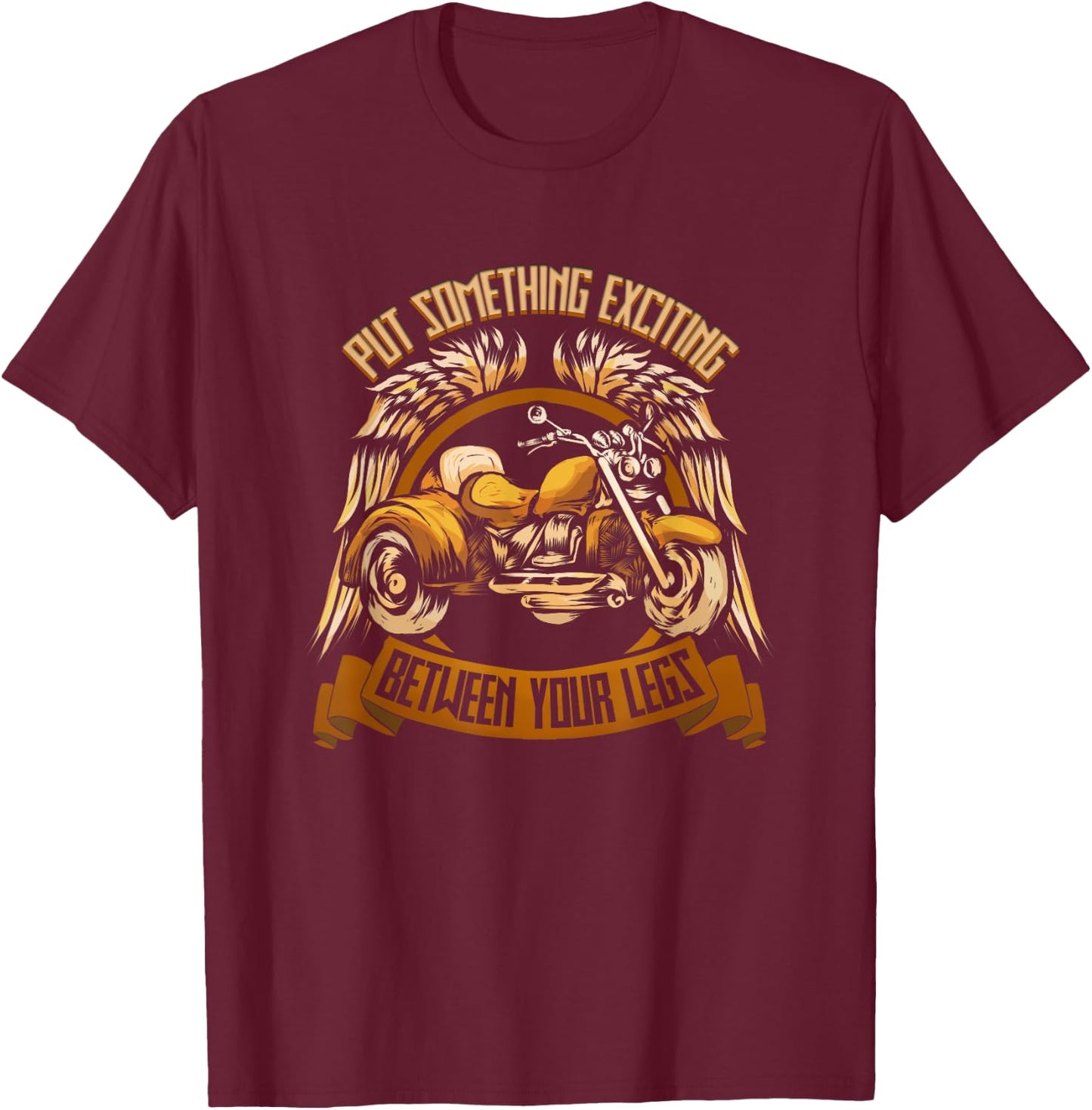 Motorcycle Trike Motortrike Three Wheeler Biker Wings Gift T-Shirt - T-Shirt | Maroon