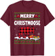Merry Christmoose Christmas Moose Lover Xmas Holiday T-Shirt - T-Shirt | Maroon
