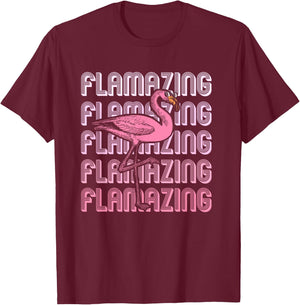 Flamazing Flamingo Sunglasses Funny Party T-Shirt - T-Shirt | Maroon