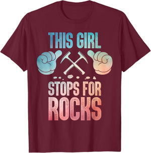 Cool Geology Art Girls Geologist Rock Collector T-Shirt - T-Shirt | Maroon