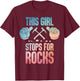 Cool Geology Art Girls Geologist Rock Collector T-Shirt - T-Shirt | Maroon