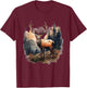 Deer Forest Landscape Wildlife Artwork Nature Animal Lovers T-Shirt - T-Shirt | Maroon