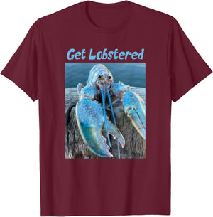 Funny Jumpscare Lobster Meme Blue Crustacean T-Shirt - T-Shirt | Maroon