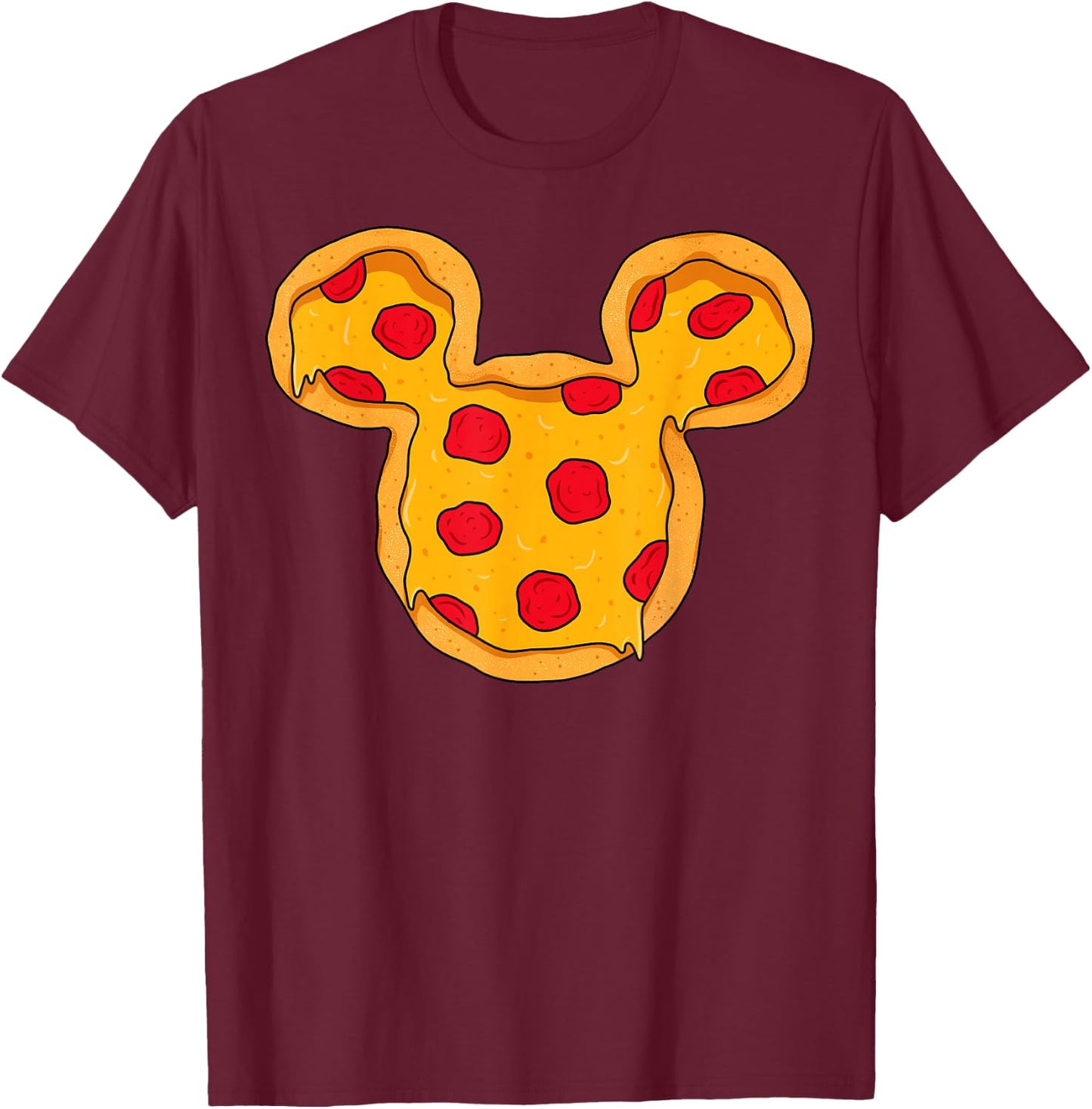 Disney Mickey and Friends Mickey Pizza Ears T-Shirt - T-Shirt | Maroon
