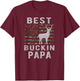 Best Bucking Papa Camouflage American Flag Deer Hunting T-Shirt - T-Shirt | Maroon
