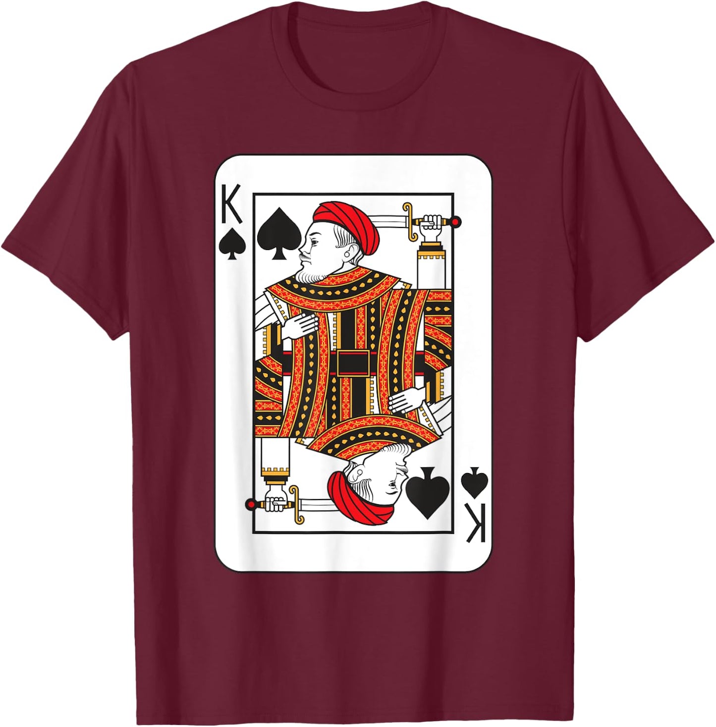 King Playing Card of Spades Halloween Costume Shirt T-Shirt - T-Shirt | Maroon