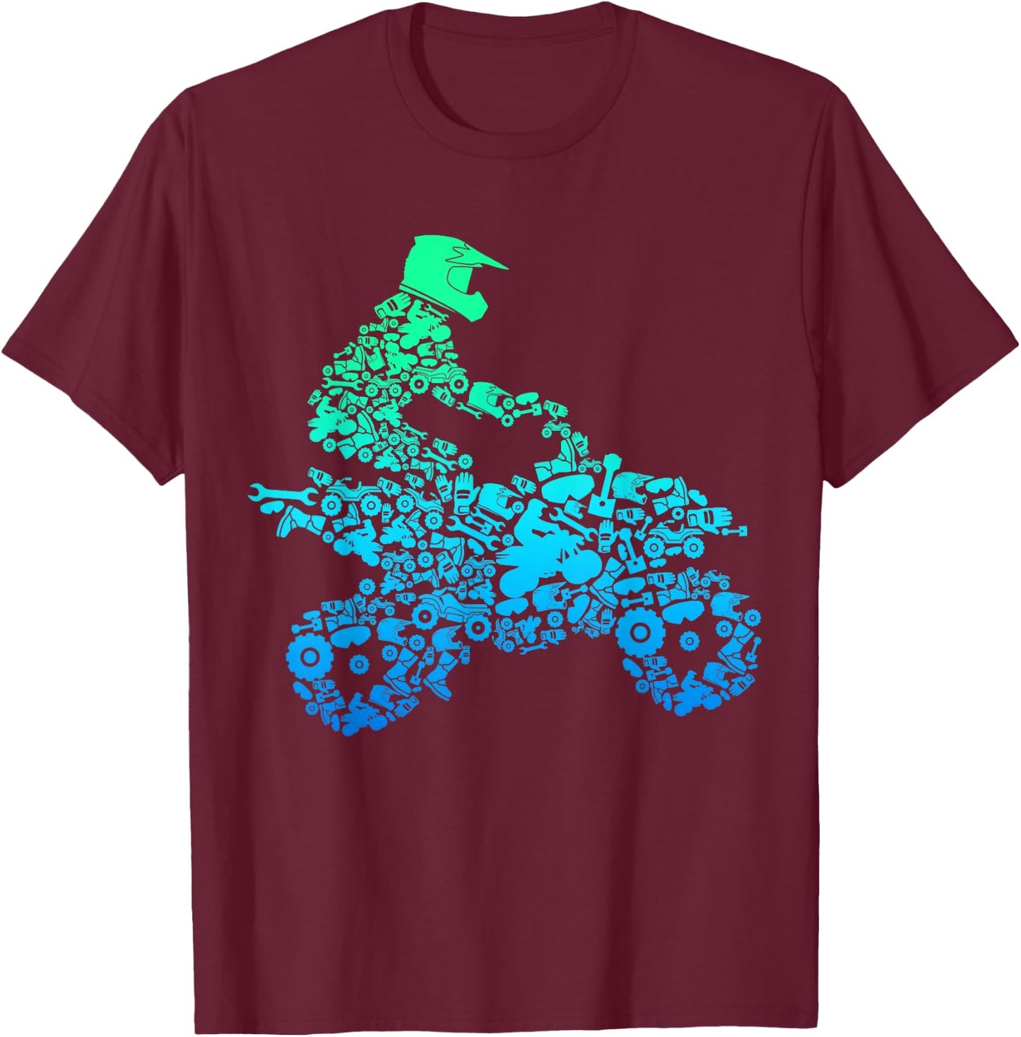 Quad Biker ATV 4 Wheeler Funny Quad Gift and Boys T-Shirt - T-Shirt | Maroon