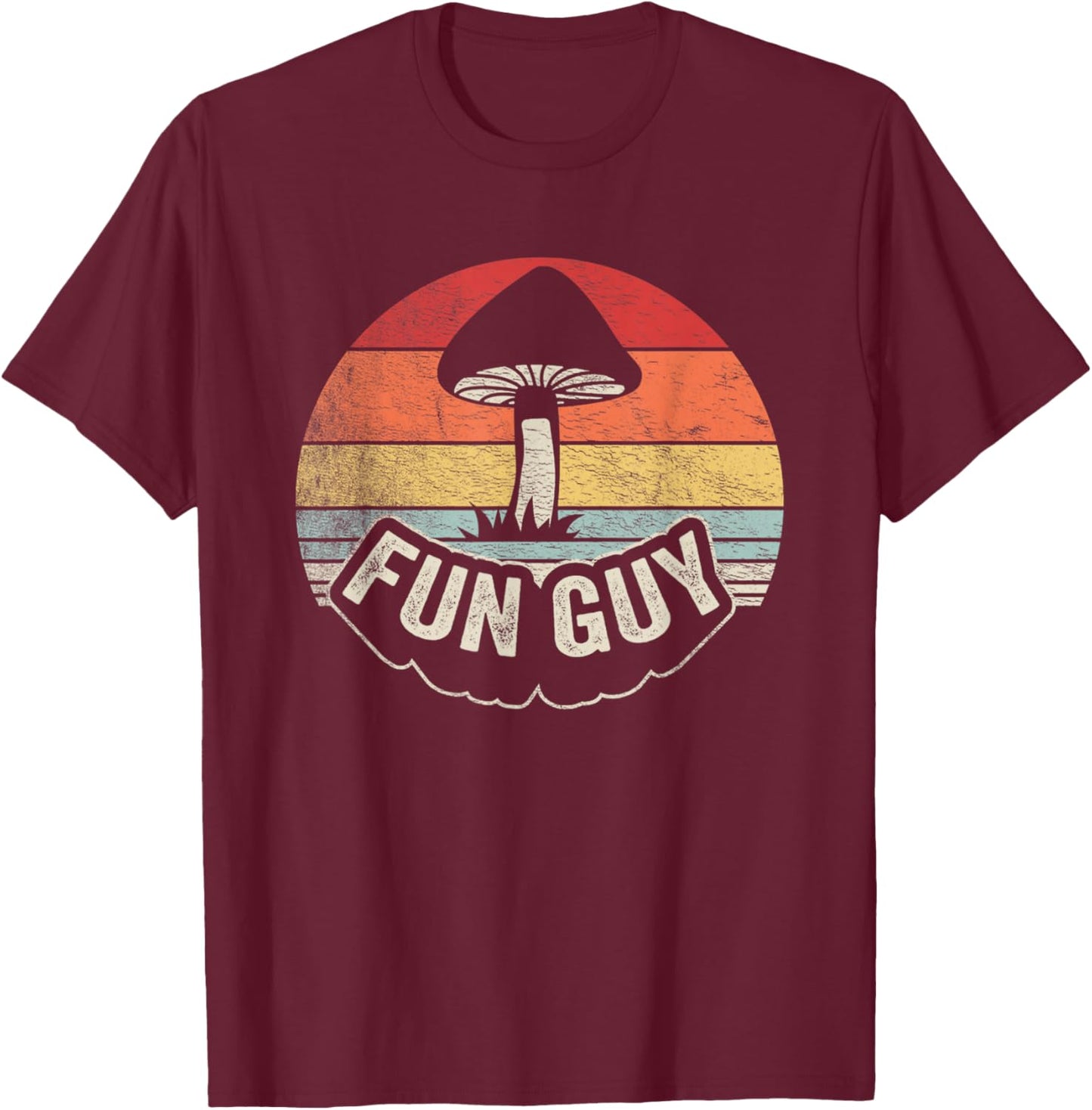 Vintage Funguy Fungi Funny Mushroom Fungi Shirt Fun Guy T-Shirt - T-Shirt | Maroon