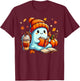 Cute Ghost Reading Book Lovers Halloween Coffee and Book T-Shirt - T-Shirt | Maroon