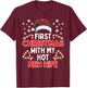 First Christmas With My Hot New Wife Funny Matching Couples T-Shirt - T-Shirt | Maroon
