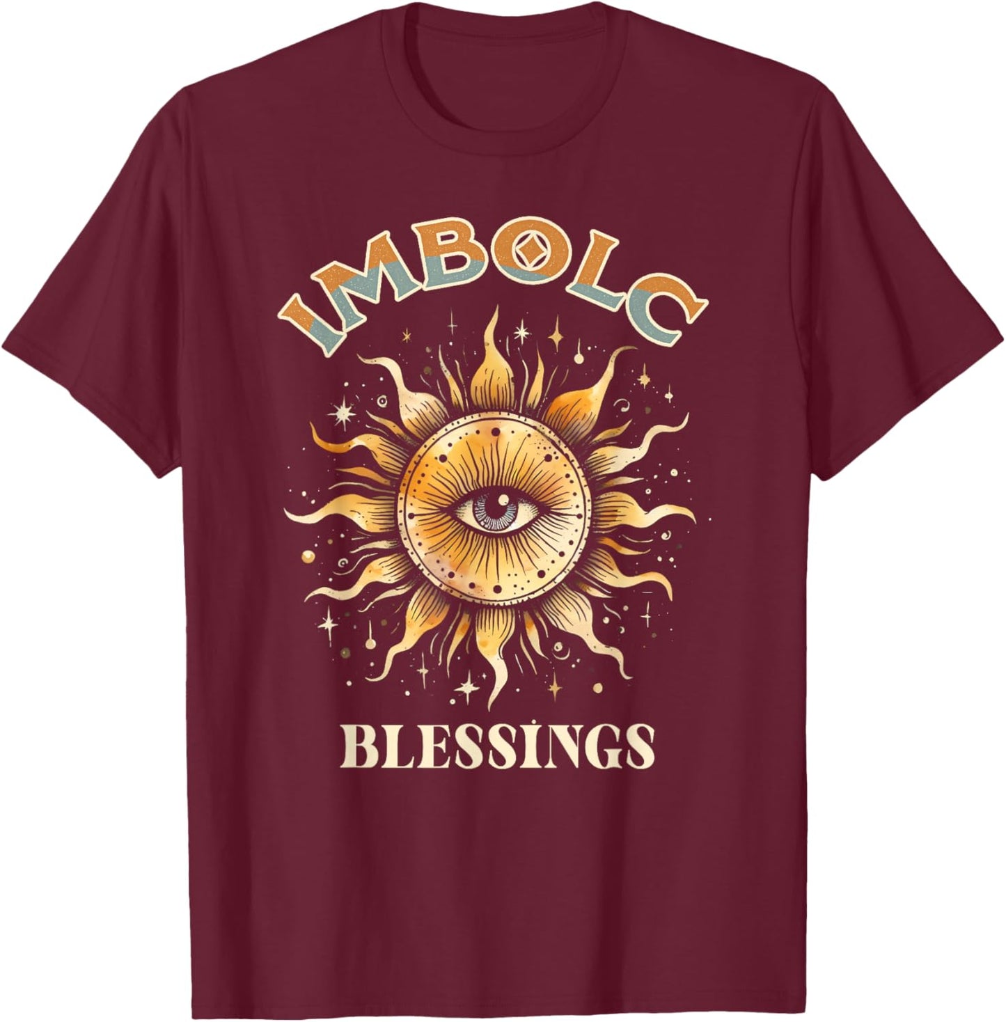 Solstice Celebration Pagan Wheel Of The Year Imbolc Blessing T-Shirt - T-Shirt | Maroon