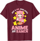 Just A Girl Who Loves Anime and Ramen Bowl Japanese Noodles,Short Sleeve T-Shirt - T-Shirt | Maroon