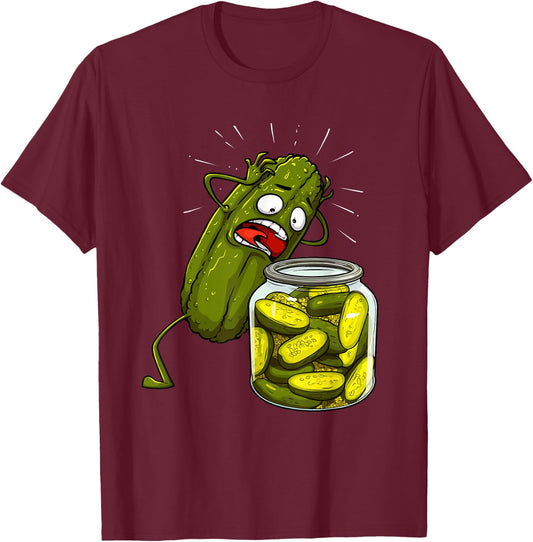 Best Pickle Art Women Kids Jarr Dill Pickle Novelty T-Shirt - T-Shirt | Maroon