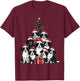 Border Collie Santa Christmas Tree Xmas Dog Lover Pajama T-Shirt - T-Shirt | Maroon