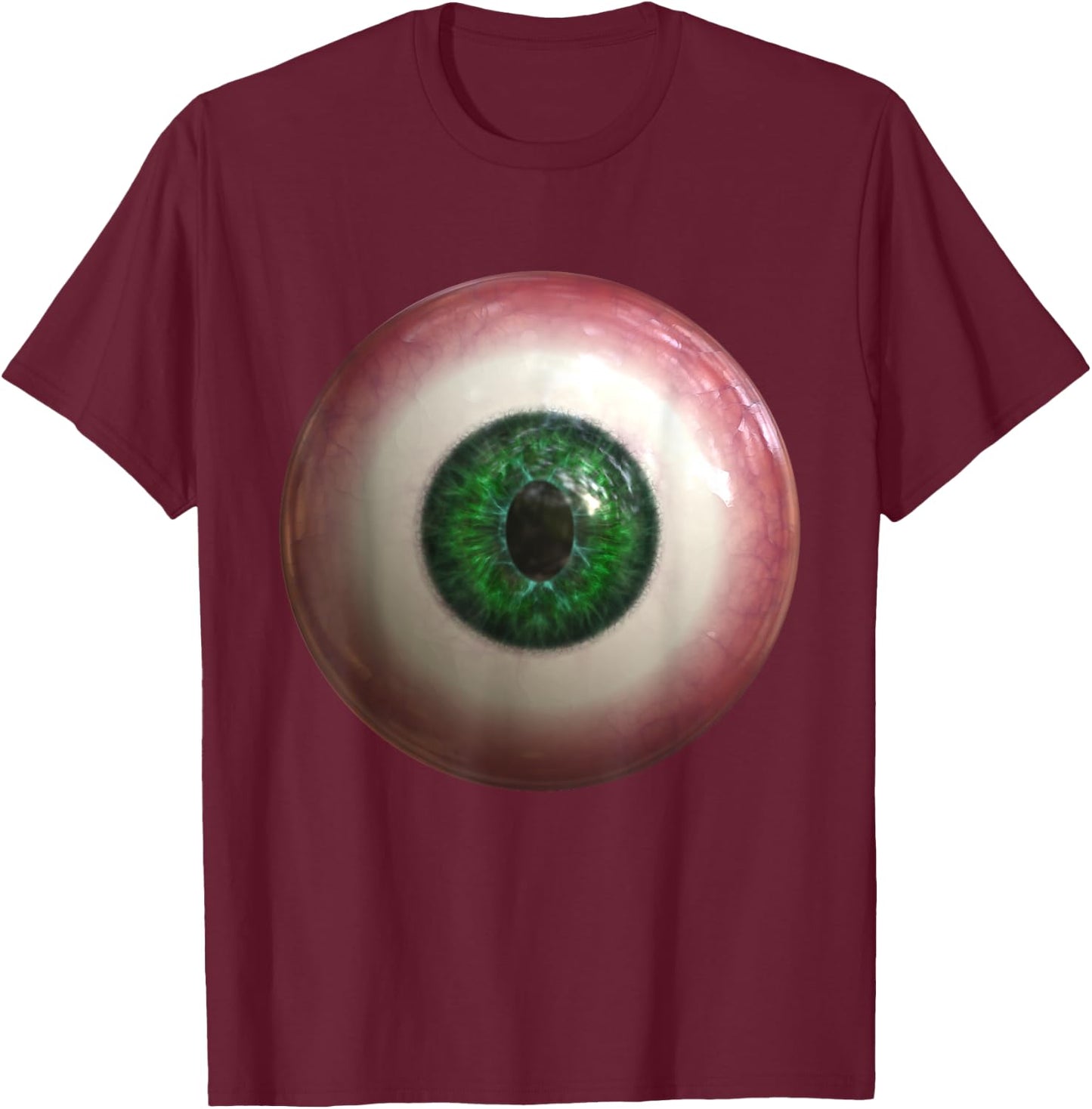 Big Green Eyeball Creepy Funny Lazy Easy Halloween Costume T-Shirt - T-Shirt | Maroon
