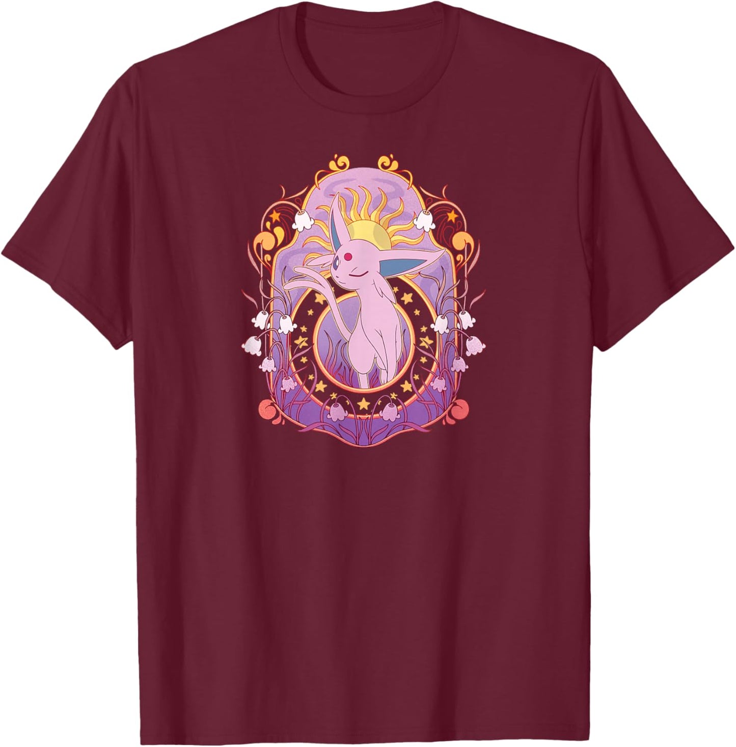 Pokémon - Espeon Eeveelutions Psychic Type T-Shirt - T-Shirt | Maroon