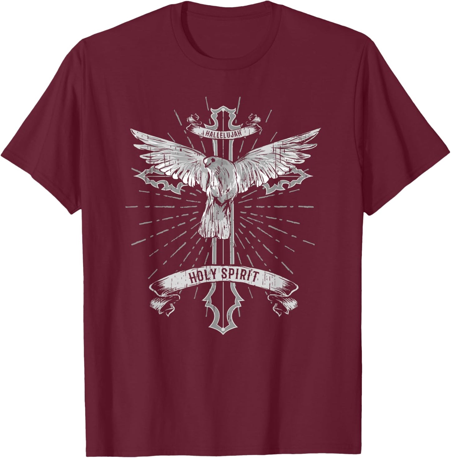 Dove holy spirit, peace church christ cross, gift T-Shirt - T-Shirt | Maroon