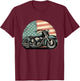 Motorcycle US American Flag Biker Motorbike Patriotic Kids Men T-Shirt - T-Shirt | Maroon