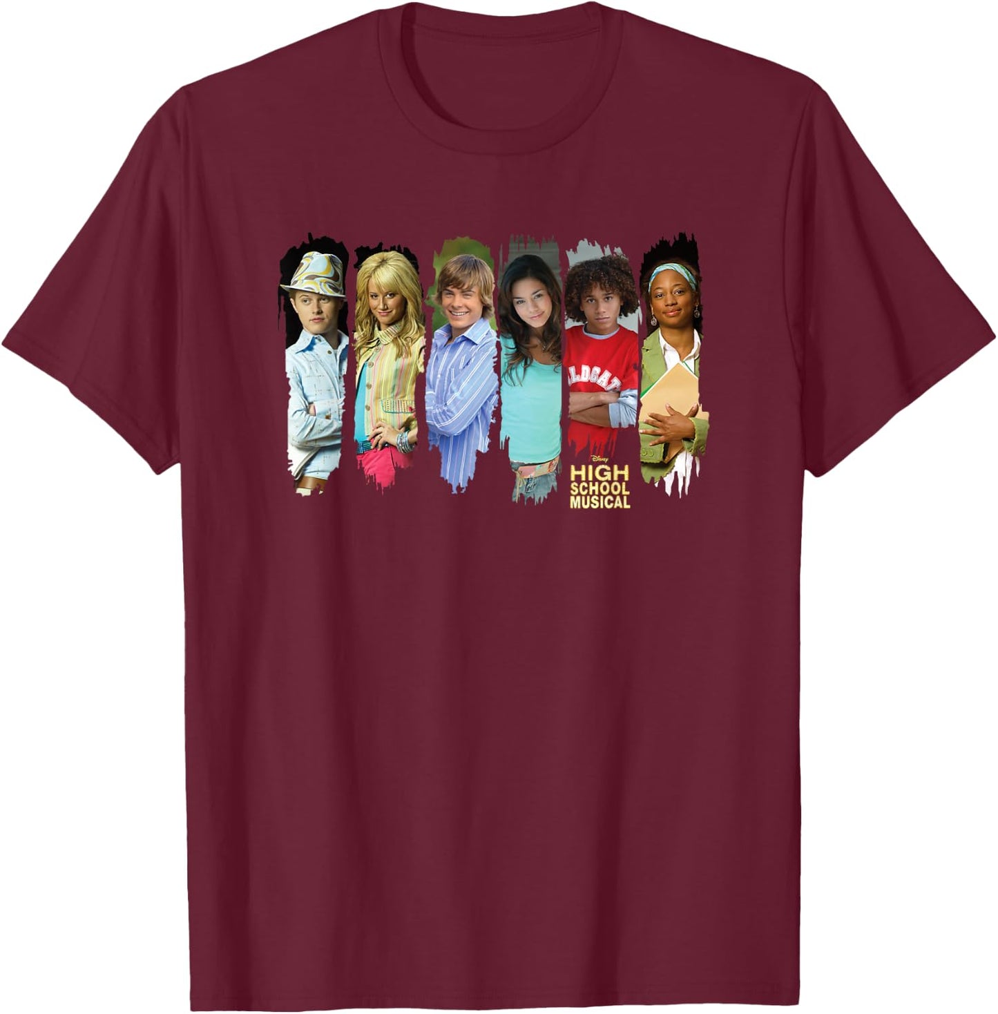 Disney Channel High School Musical Characters T-Shirt - T-Shirt | Maroon