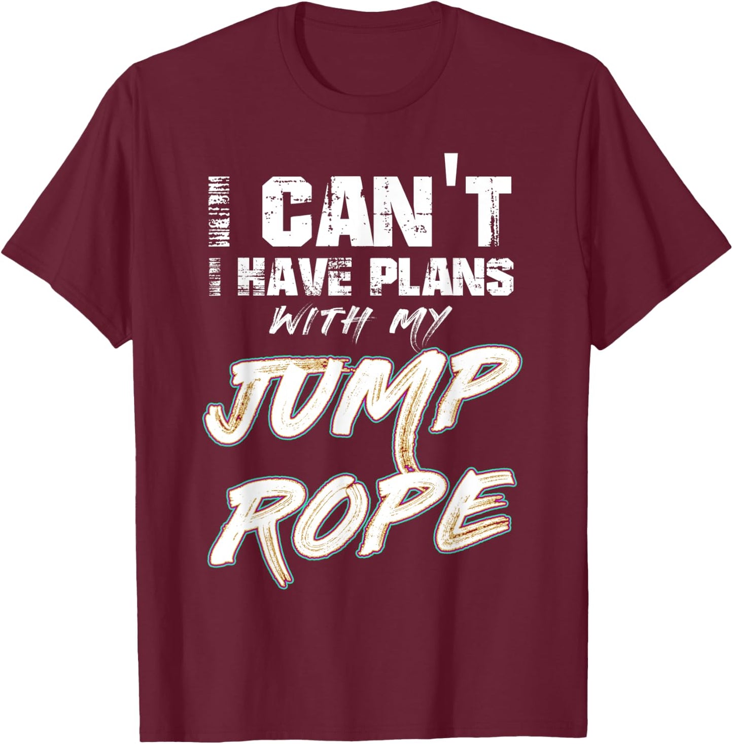 Weighted Jump Rope Double Dutch Workout Boxing T-Shirt - T-Shirt | Maroon