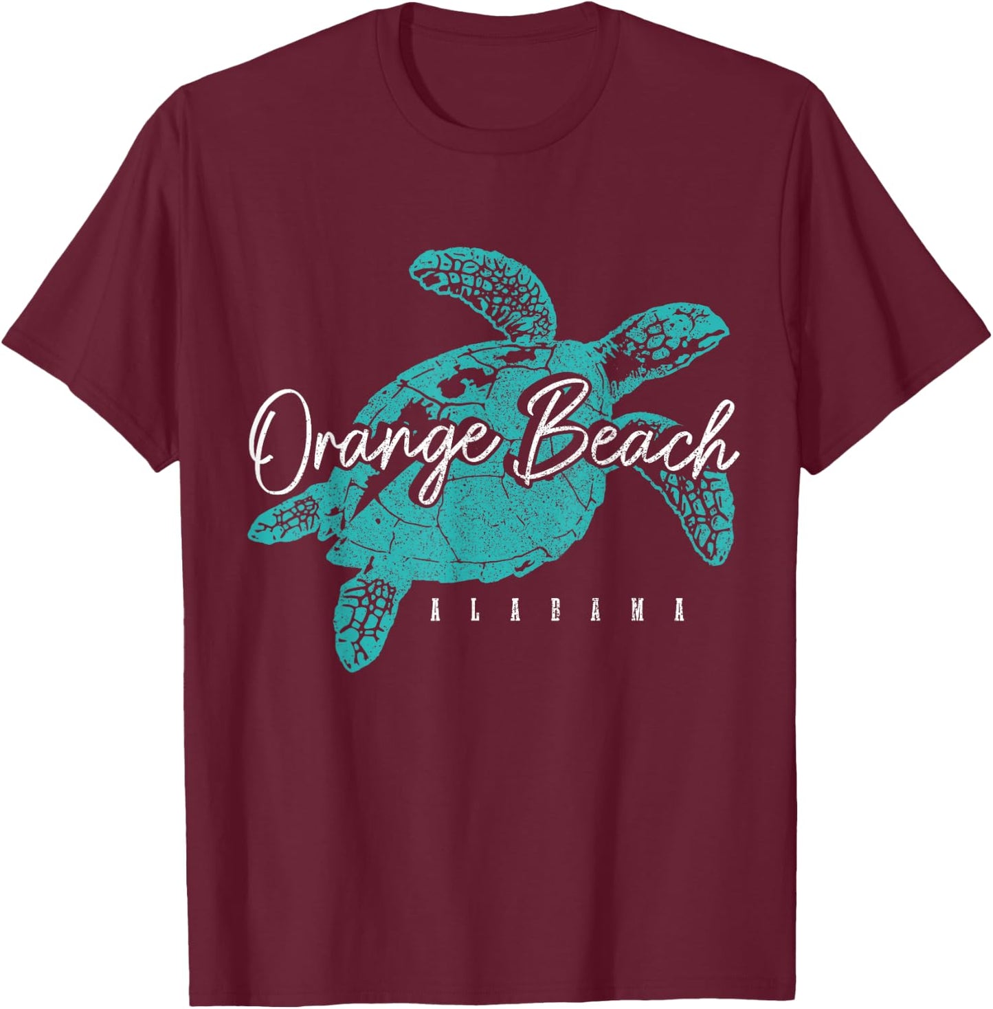 Orange Beach Alabama AL Sea Turtle Holiday Souvenir T-Shirt - T-Shirt | Maroon