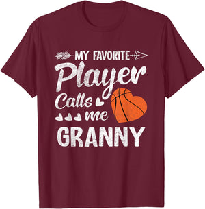 Granny Basketball My Favorite Player Calls Me Granny T-Shirt - T-Shirt | Maroon