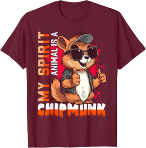 My Spirit Animal Is A Chipmunk Lustige Chipmunks T-Shirt - T-Shirt | Maroon