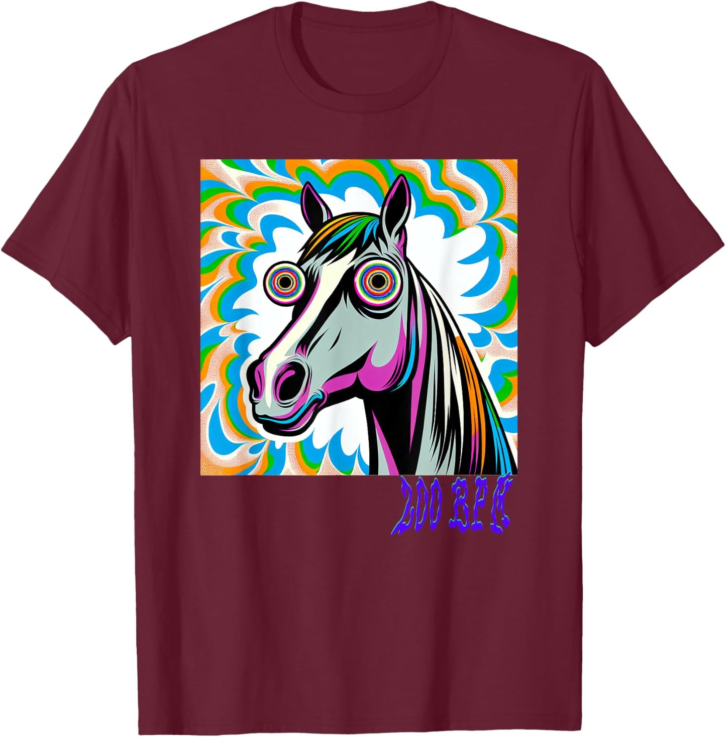 Techno Uptempo Horse 200 BPM T-Shirt - T-Shirt | Maroon