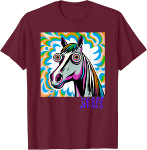 Techno Uptempo Horse 200 BPM T-Shirt - T-Shirt | Maroon