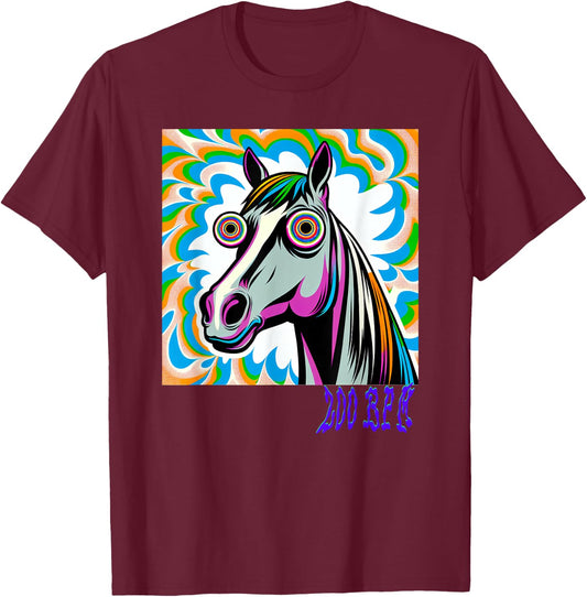 Techno Uptempo Horse 200 BPM T-Shirt - T-Shirt | Maroon