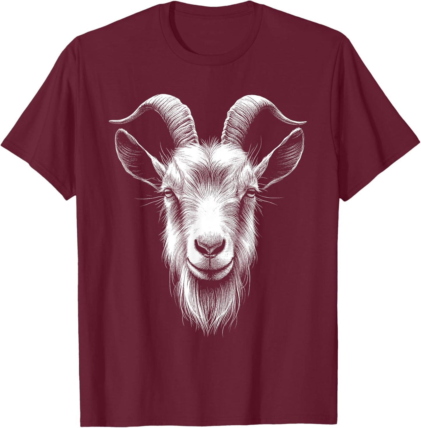 Goat Lover Art Design T-Shirt - T-Shirt | Maroon