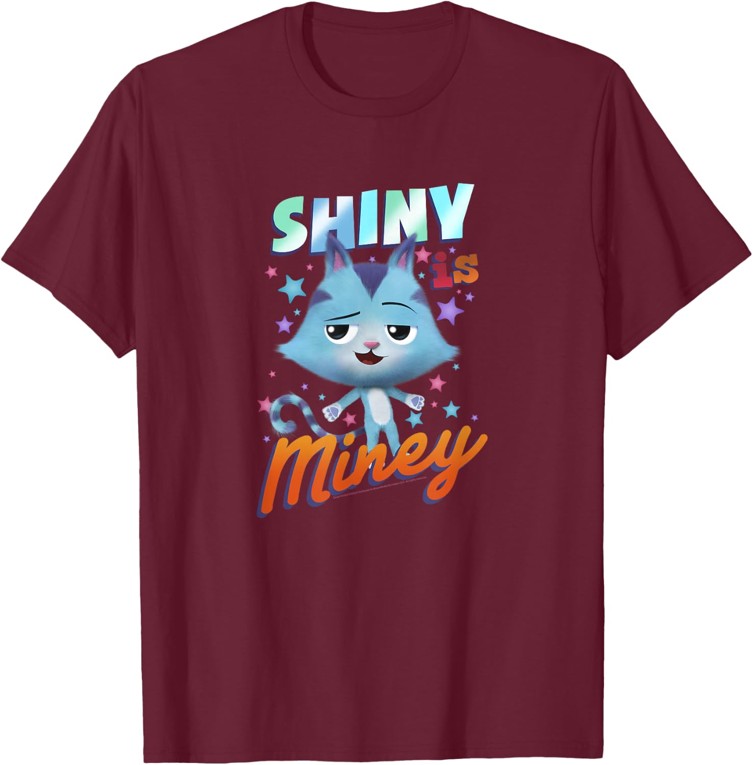 Gabby's Dollhouse Catrat Shiny is Miney Portrait T-Shirt - T-Shirt | Maroon