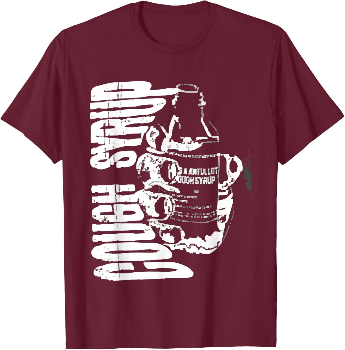 Funny Doknowsworld Wearing Awful Lot Of Cough Syrup T-Shirt - T-Shirt | Maroon