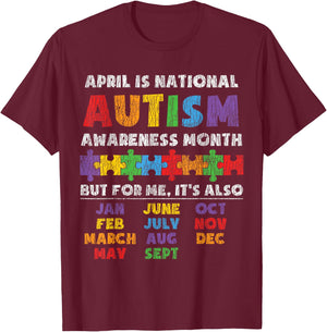 National Autism Awerness Month Autistic Kids Awareness Gift T-Shirt - T-Shirt | Maroon