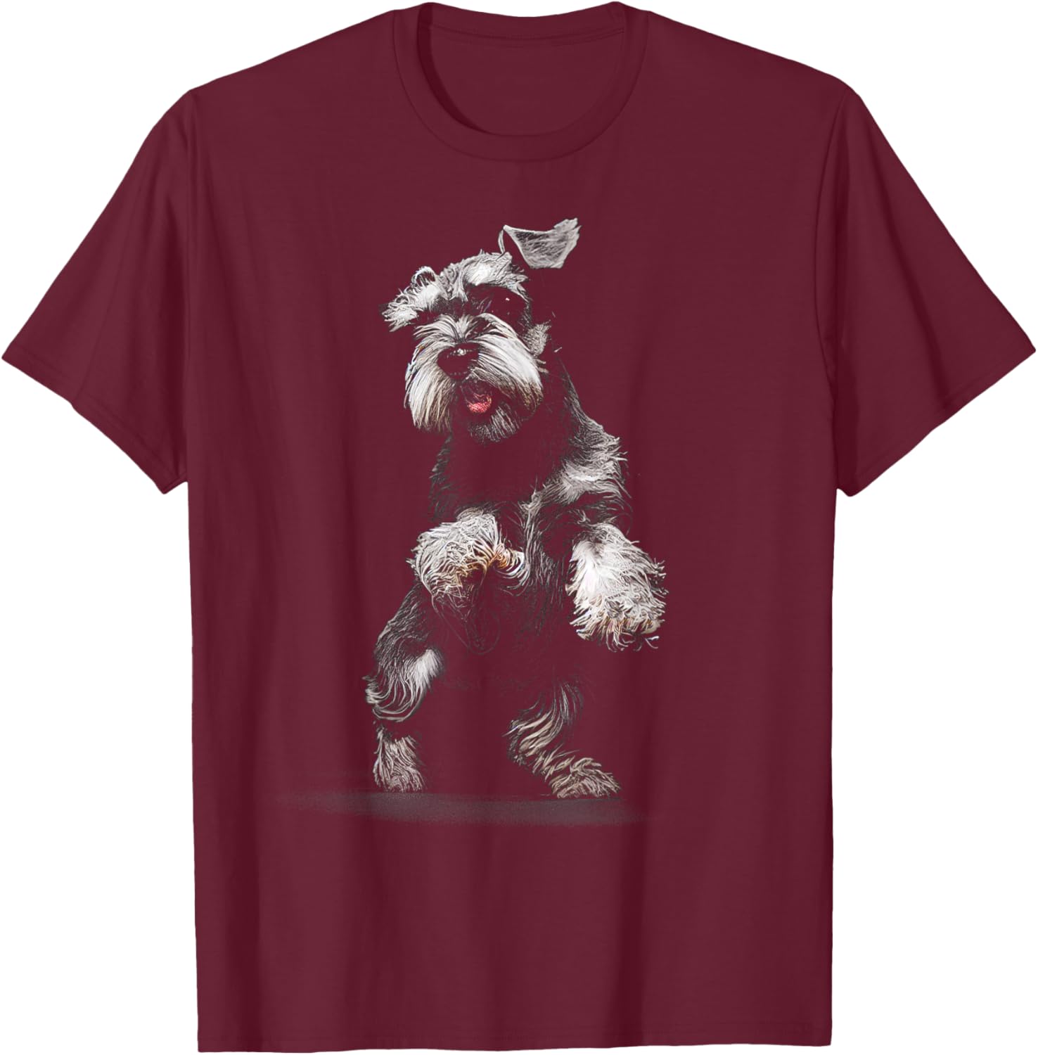 Miniature Schnauzer Dog Art Miniature Schnauzer T-Shirt - T-Shirt | Maroon