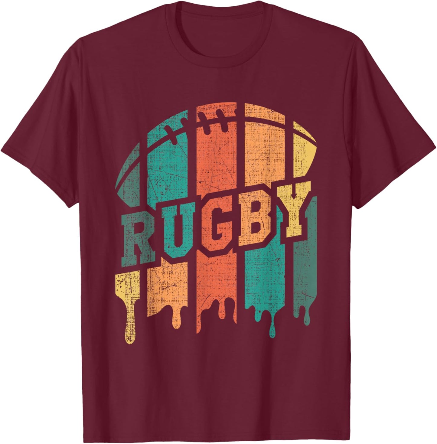 Vintage Retro Rugby Player Rugby Fan Rugby Coach T-Shirt - T-Shirt | Maroon