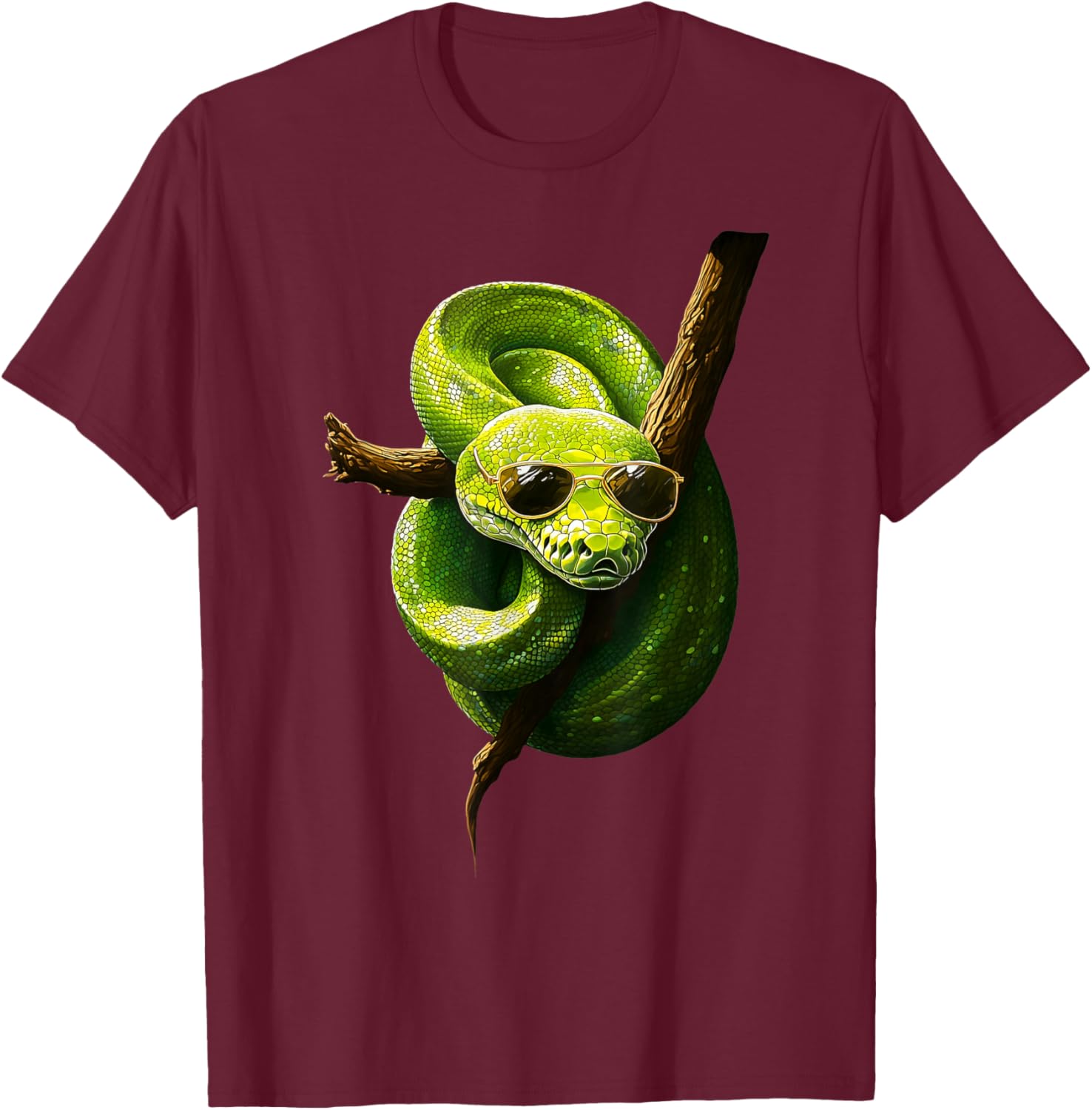 Green Tree Python Owner Reptiles for Snake Lover T-Shirt - T-Shirt | Maroon
