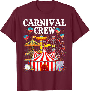 Carnival Crew for Birthday Theme Party Matching Family T-Shirt - T-Shirt | Maroon
