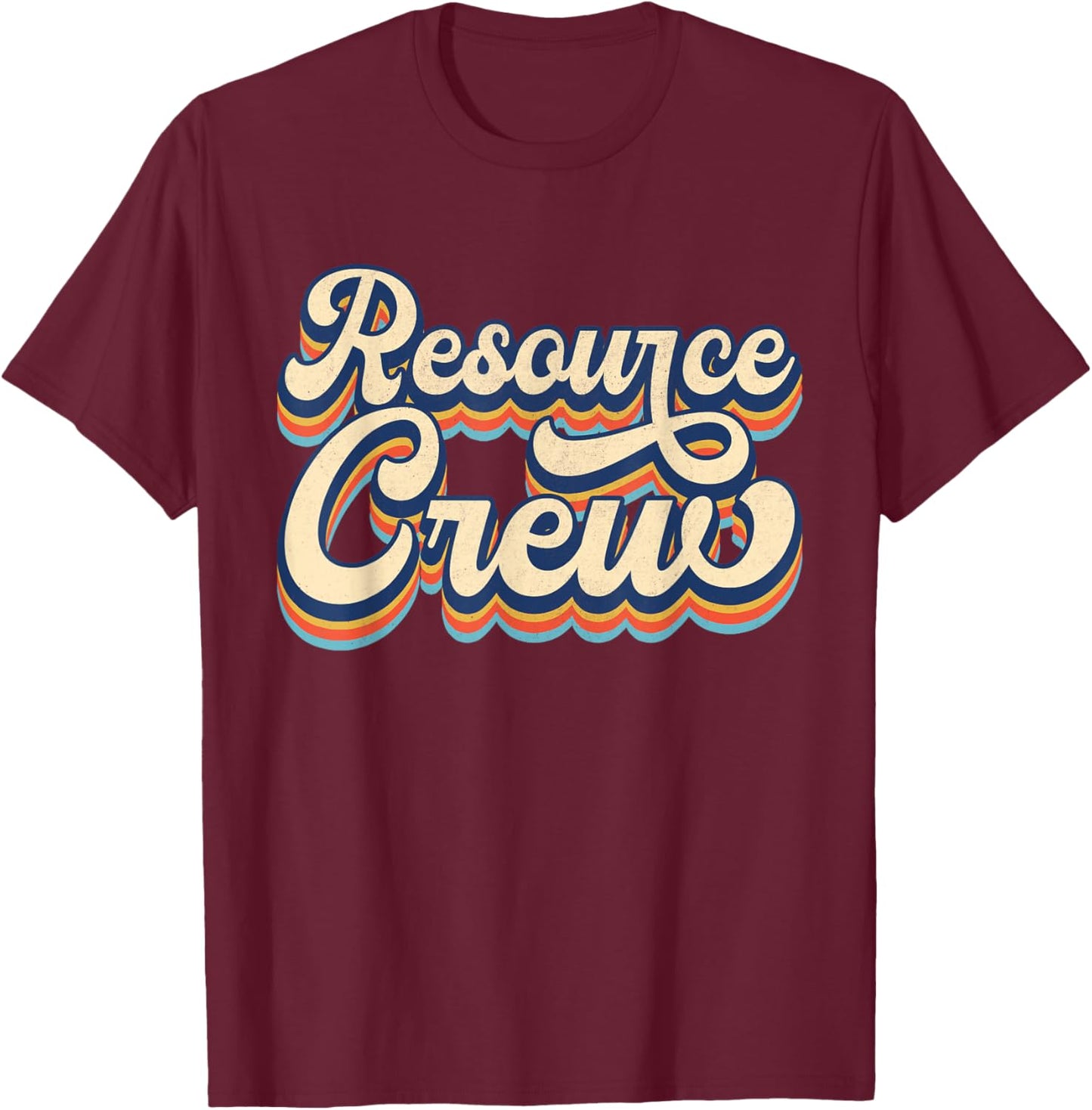 Resource Crew Retro Resource Teacher School Teacher Men Women T-Shirt - T-Shirt | Maroon