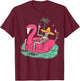 Skeleton Flamingo Float Vacation Beach Drink Retro Halloween Men Women T-Shirt - T-Shirt | Maroon