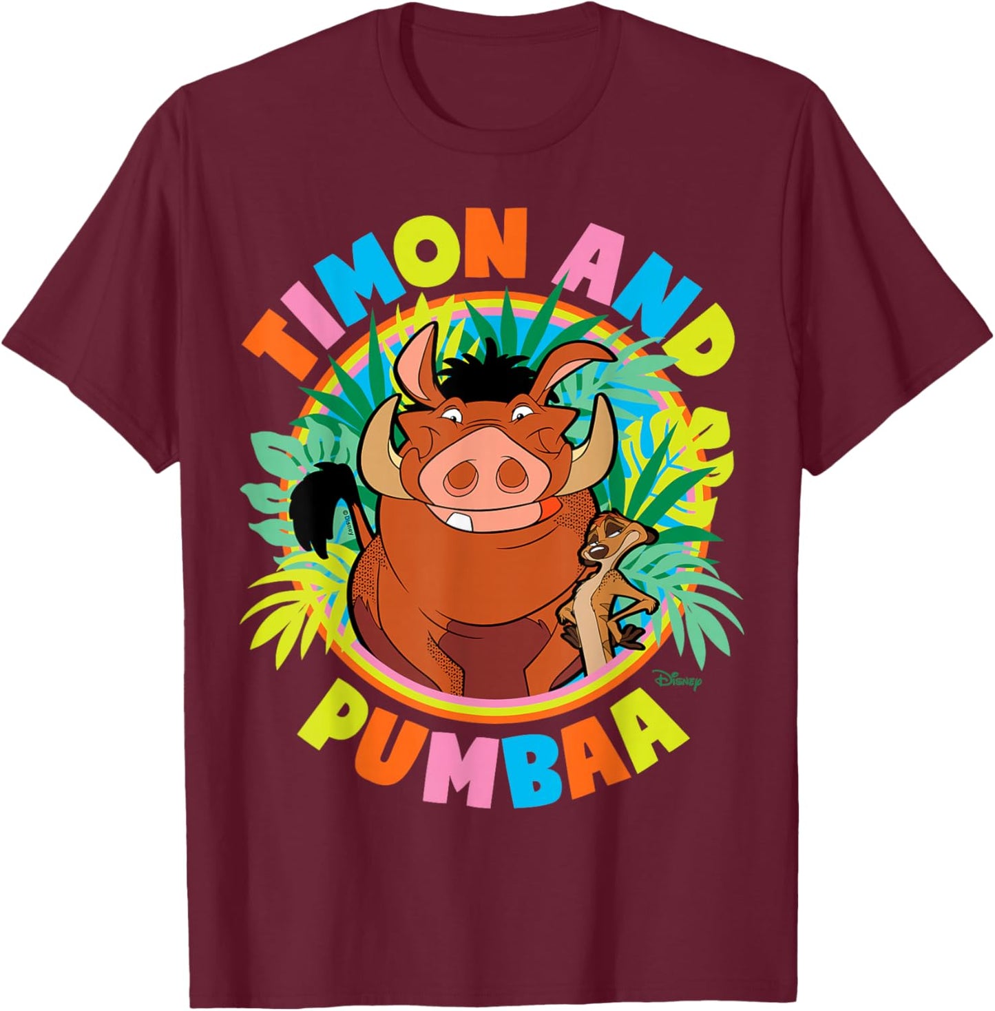 The Lion King - Timon and Pumbaa T-Shirt - T-Shirt | Maroon