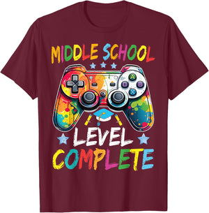 Middle School Level Complete Graduation Last Day Of School T-Shirt - T-Shirt | Maroon