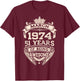 March 1974 51 Years Of Being Awesome 51th Birthday T-Shirt - T-Shirt | Maroon