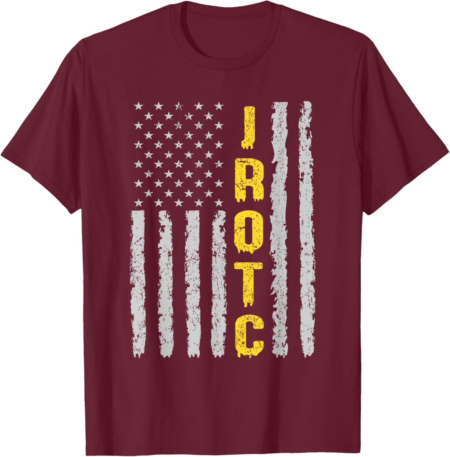 JROTC United States ROTC Junior Cadet JROTC American Flag T-Shirt - T-Shirt | Maroon