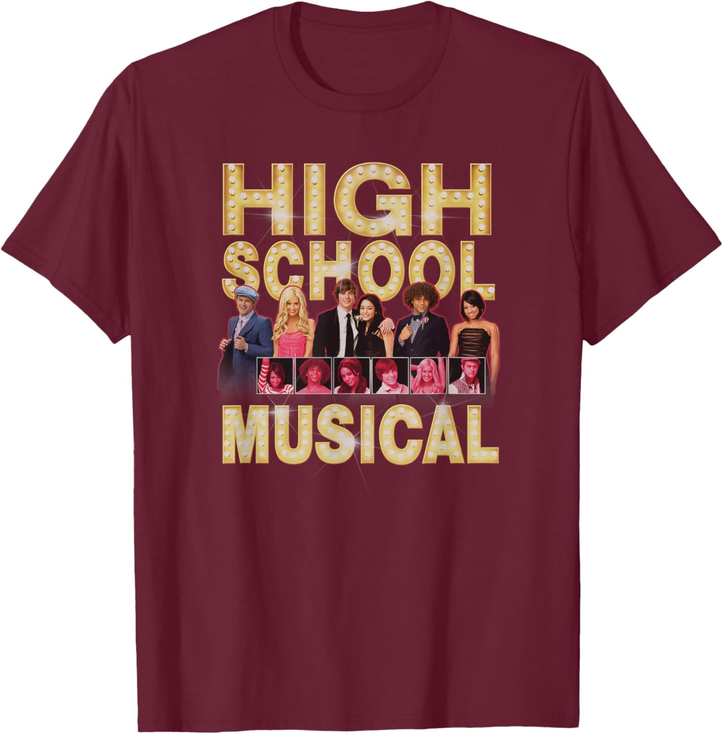 Disney High School Musical The Series OG Cast Group Shot T-Shirt - T-Shirt | Maroon